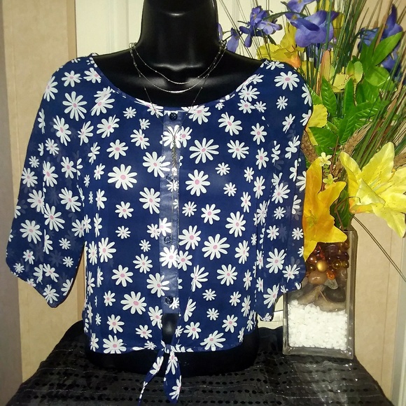 🌼Never Worn Semi Sheer Crop Top.🌼 - Picture 1 of 4